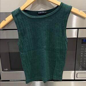 Brandy Melville Dark Green Ribbed Tank Top